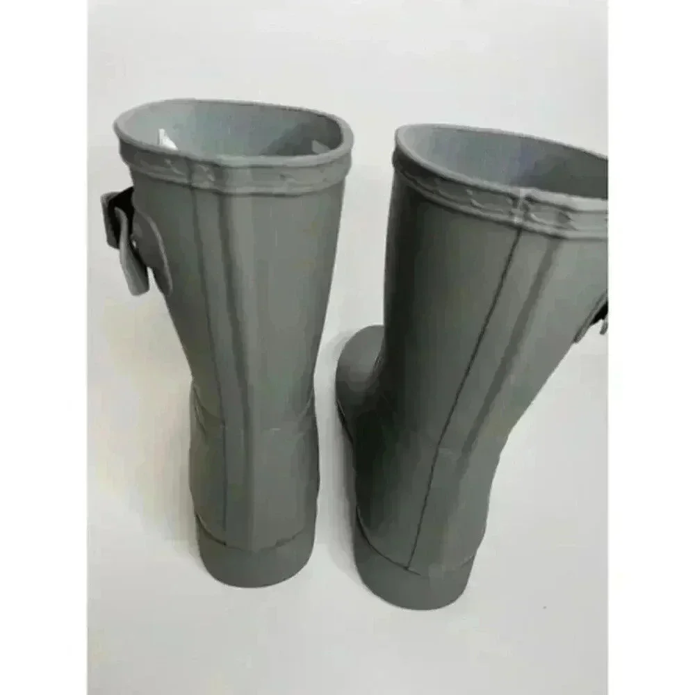 Hunter Original Refined Short Rain Boot Waterproof EU 39 US 8 Green Gray NEW